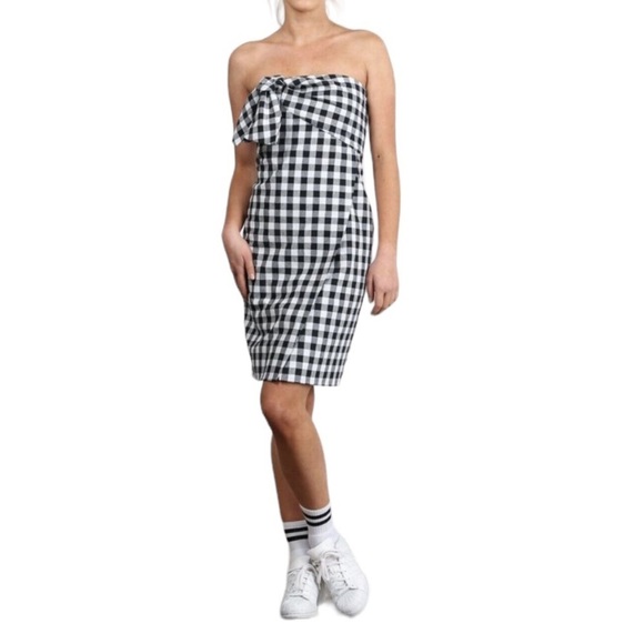 Women's Strapless Tie Front Fitted Dress Sexy & Super Cute Checkered Dress
New - Picture 5 of 6